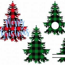 christmas tree svg, buffalo plaid svg files, digital download
