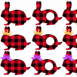 rabbits svg, easter svg, easter bunny svg, bunny buffalo plaid svg files, digital download