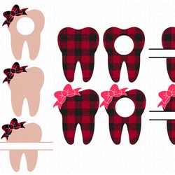 Tooth Svg, Tooth Buffalo Plaid Svg Files, Digital download