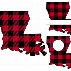 louisiana svg, states buffalo plaid svg files, digital download