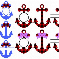 anchor svg, buffalo plaid svg files, digital download