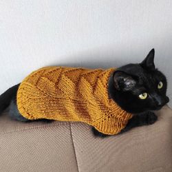 Cat sweater Cat jumper Hand knit pet clothing cat outfits jumper for cat Cable cat jumper Sphynx cat clothes