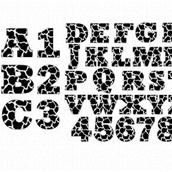Alphabet Cow Svg, Numbers Cow Svg, Font Svg, Letter Svg, Digital download