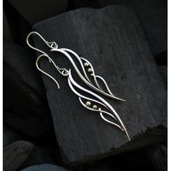 Nickel silver earrings in elven style