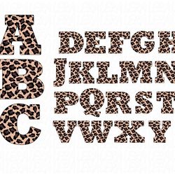 Alphabet leopard Svg, Font Svg, Letter Svg, Digital download
