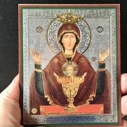 Inexhaustible Cup Mother Of God | Inspirational Icon Decor| Size: 5 1/4"x4 1/2"