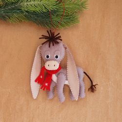 Nestor donkey, christmas ornament, christmas tree decoration, Nestor the small Long-Eared Christmas Donkey
