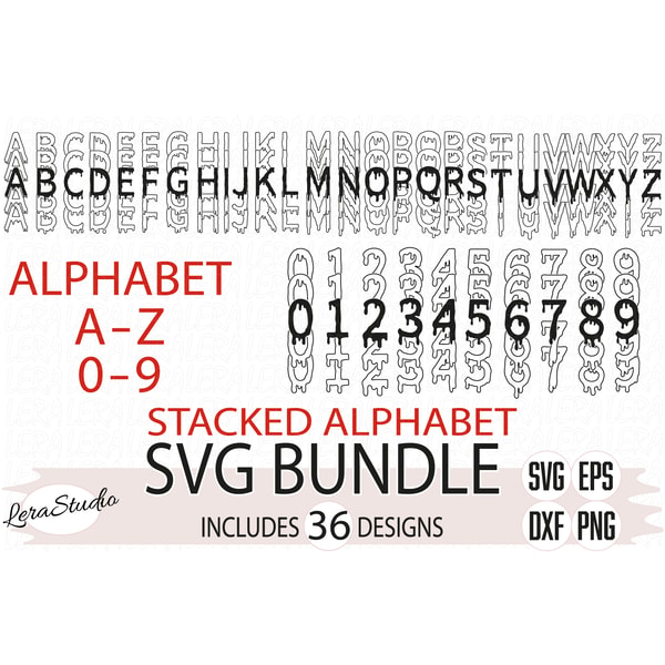 Abc Stack Svg Stacked Alphabet Svg, Blood Svg, Alphabet Svg, Numbers Svg, | Inspire ...