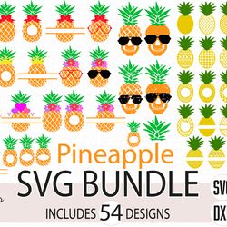 bundle pineapples svg, summer svg, fruit svg, digital download