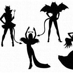angel and devil girls svg, digital download