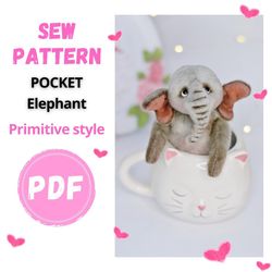 Elephant, Elephant Sewing Pattern, Elephant Pattern Toy, Plush Elephant Pattern, Sewing pattern, Digital PDF pattern
