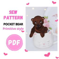 Bear Sewing Pattern, Bear Pattern Toy, Plush Bear Pattern, Sewing pattern, Digital PDF pattern, Bear Sewing Pattern