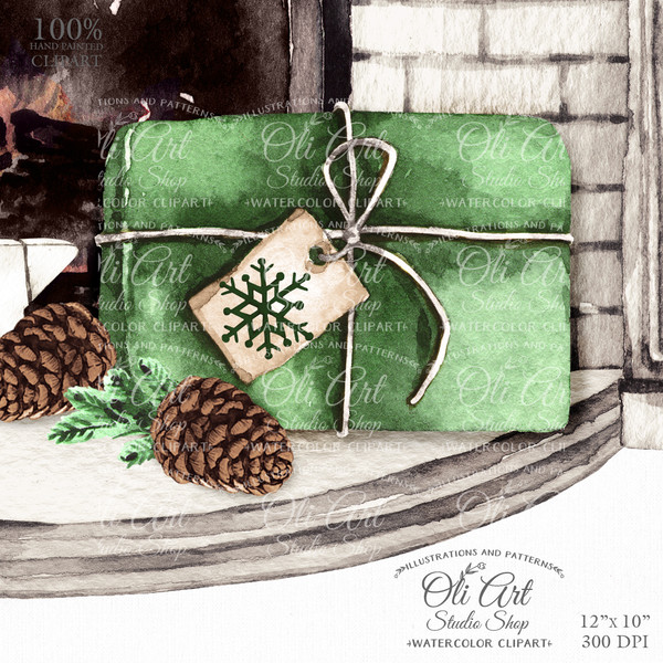 Christmas fireplace and tree clipart_2.jpg