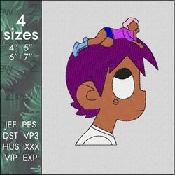 lil uzi vert embroidery design, rap hip hop music album cover, 4 sizes