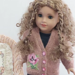 Cardigan for American Girl doll Clothes for 18 inch doll Knitting for doll Handmade clothes for doll