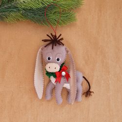 Christmas Donkey, Nestor donkey, christmas ornament, Nestor the small Long-Eared Christmas Donkey, christmas decor