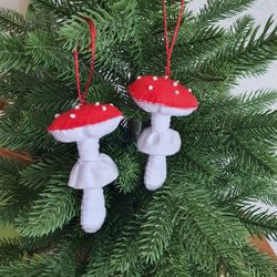 Hanging mushroom, christmas fly agaric, mushroom Figurine, christmas tree ornaments