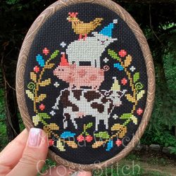Cow cross stitch, sheep cross stitch pattern, pig cross stitch pattern, farmhoise decor, funny cross stitch