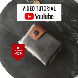 Leather Flap Card Wallet small size Pattern PDF / video tutorial