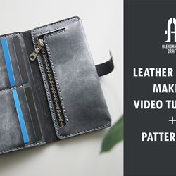 Leather Long Wallet pattern PDF / video tutorial