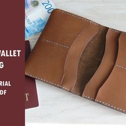 Leather passport wallet pattern PDF video Tutorial