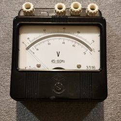 1967 Pointer Voltmeter AC DC USSR Soviet panel voltage meter 600V original