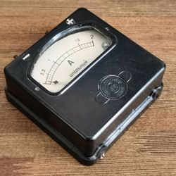 1957 Ammeter DC USSR Soviet Russian current meter original school learning tool