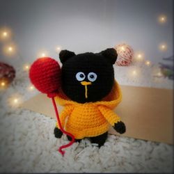 Amigurumi Pennywise crochet pattern. Amigurumi black cat crochet pattern. Amigurumi It clown Halloween pattern