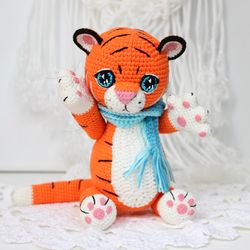 Tiger stuffed toy personalized  baby shower gift Christmas gift baby animal
