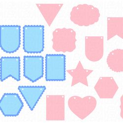 banner svg, banner bunting birthday party svg, digital download