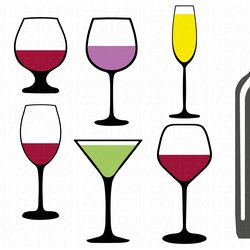 Wine glass Svg, Champagne Svg, Alcohol Svg, Glass Svg, Digital download