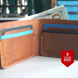Leather bifold wallet sewing pattern PDF video tutorial