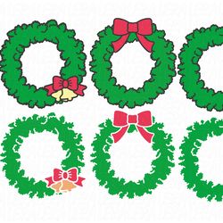 Christmas Wreaths Svg, Xmas Wreath Svg, Digital download