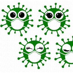 Virus Svg, Face Mask Svg, Virus with mask Svg, Medical mask Svg, Digital download