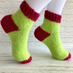 Handmade Bright Socks Warm Socks unisex Winter Socks Christmas Gift Knitted Socks Unique gift for her Clothes for cool