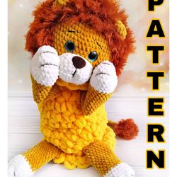 crochet lion pattern.plush pattern.lion pattern