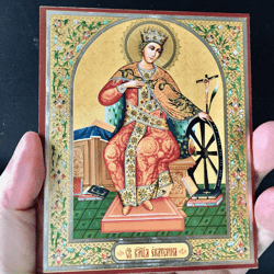 Saint Catherine | Inspirational Icon Decor| Size: 5 1/4"x4 1/2"