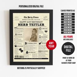 81st birthday newspaper, 81st birthday poster, 81st birthday gift ideas, woman 81st birthday gift, back in 1942 birthday