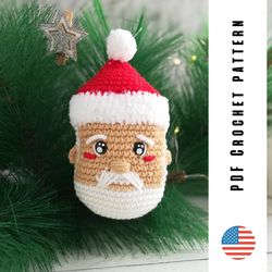 Crochet Santa Claus toy pattern, amigurumi Christmas ornament, crochet Christmas decor, PDF by CrochetToysForKids