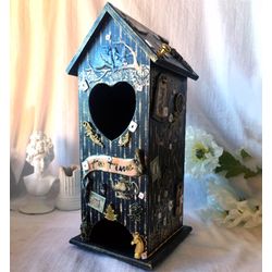 Black Wooden tea box, Alice Tea house, Alice in wonderland, Tea box, Tea House, Tea Party, Kitchen decor, Free shipping