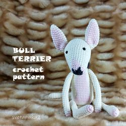 Bull Terrier Crochet Pattern Bull Terrier Amigurumi Pattern Dog Crochet Pattern Amigurumi Dog Pattern
