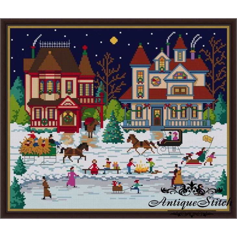 Holidays-Charles-Wysocki-Cross-Stitch-pattern