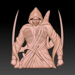 3D Model STL CNC Router file Warrior with swords
