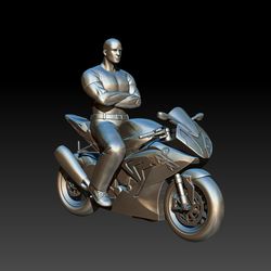 3D Model STL CNC Router file Motorcyclist