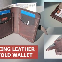 Leather Bifold Wallet Pattern PDF VIDEO tutorial