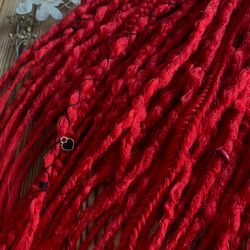 Synthetic Red Dreads Textured (Bumpy) DE SE Dreadlocks Extensions