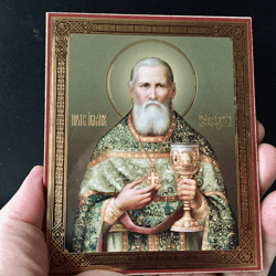 Saint John of Kronstadt | Inspirational Icon Decor| Size: 5 1/4"x4 1/2"