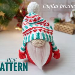 Christmas crochet gnome pattern, Amigurumi toy pattern, Santa gnome Pattern, amigurumi Christmas gnome