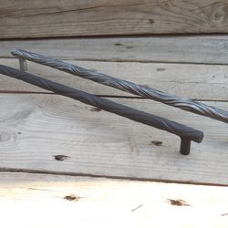 320 mm hand forged drawer pull type 3, 12 5/8'' pull handle, 12.6 in, wrought iron, cabinet cupboard wardrobe kitchen