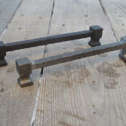 192 mm hand forged drawer pull type 4,  7 1/2'' pull handle, 7.56 in, wrought iron, cabinet cupboard wardrobe kitchen